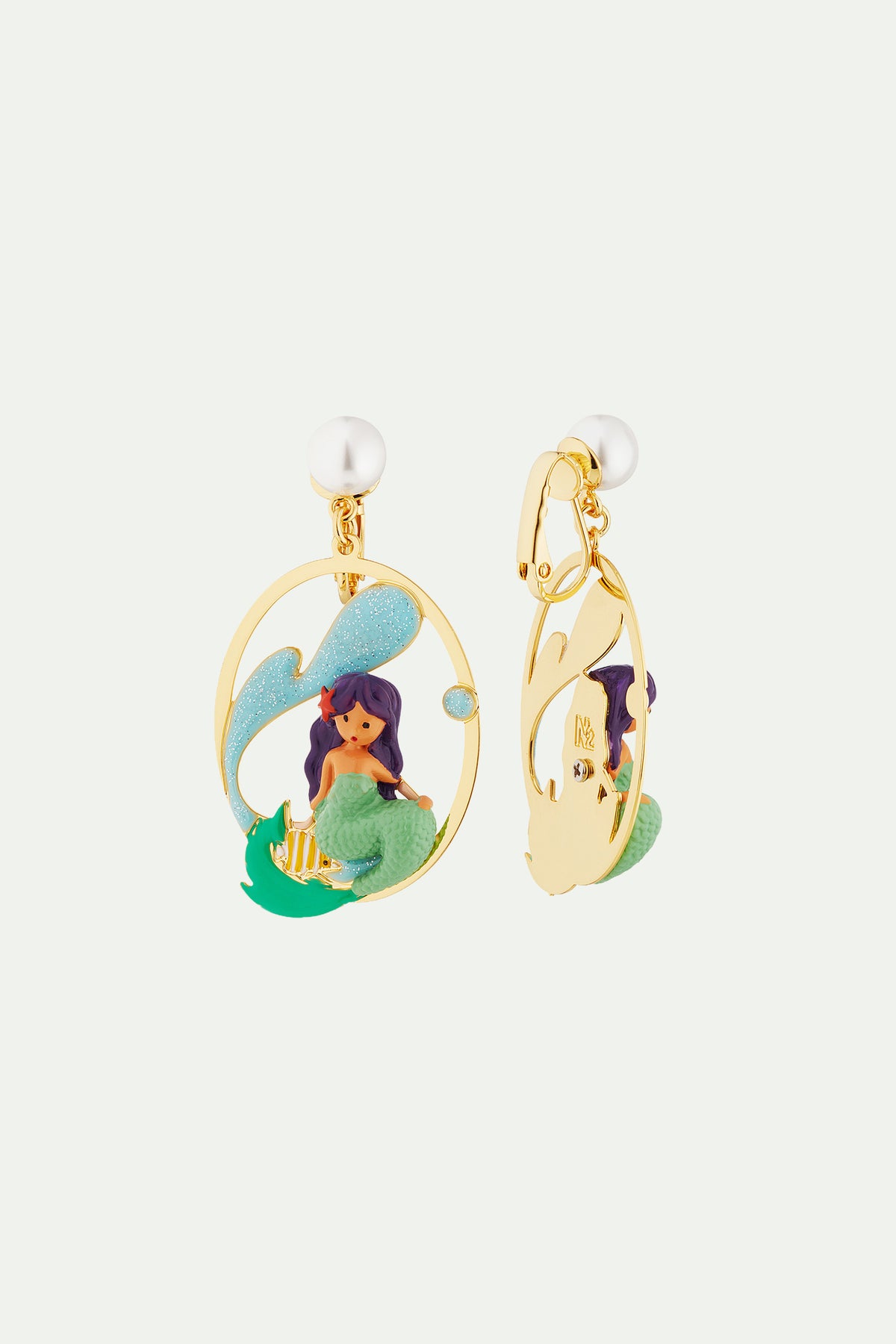 Boucles d'oreilles sirène et vague