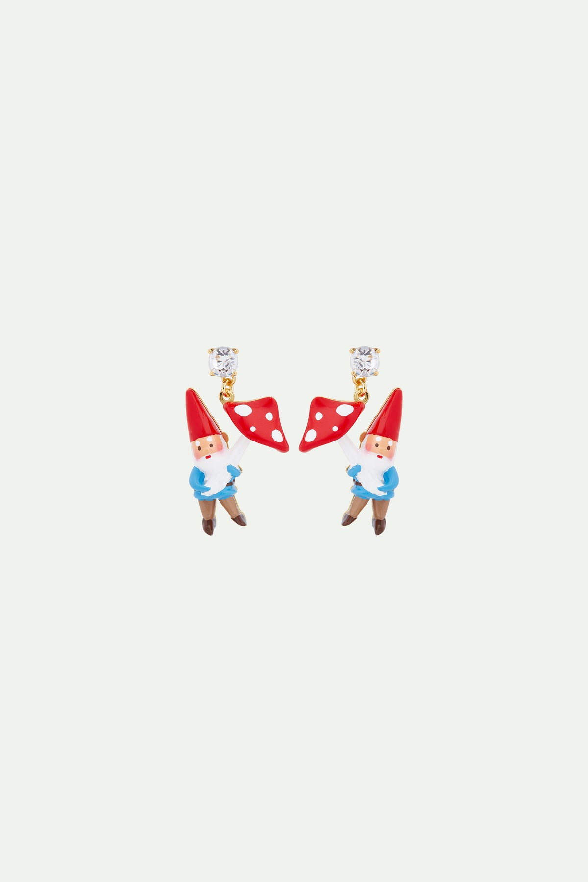 Garden gnome and mushroom post earrings