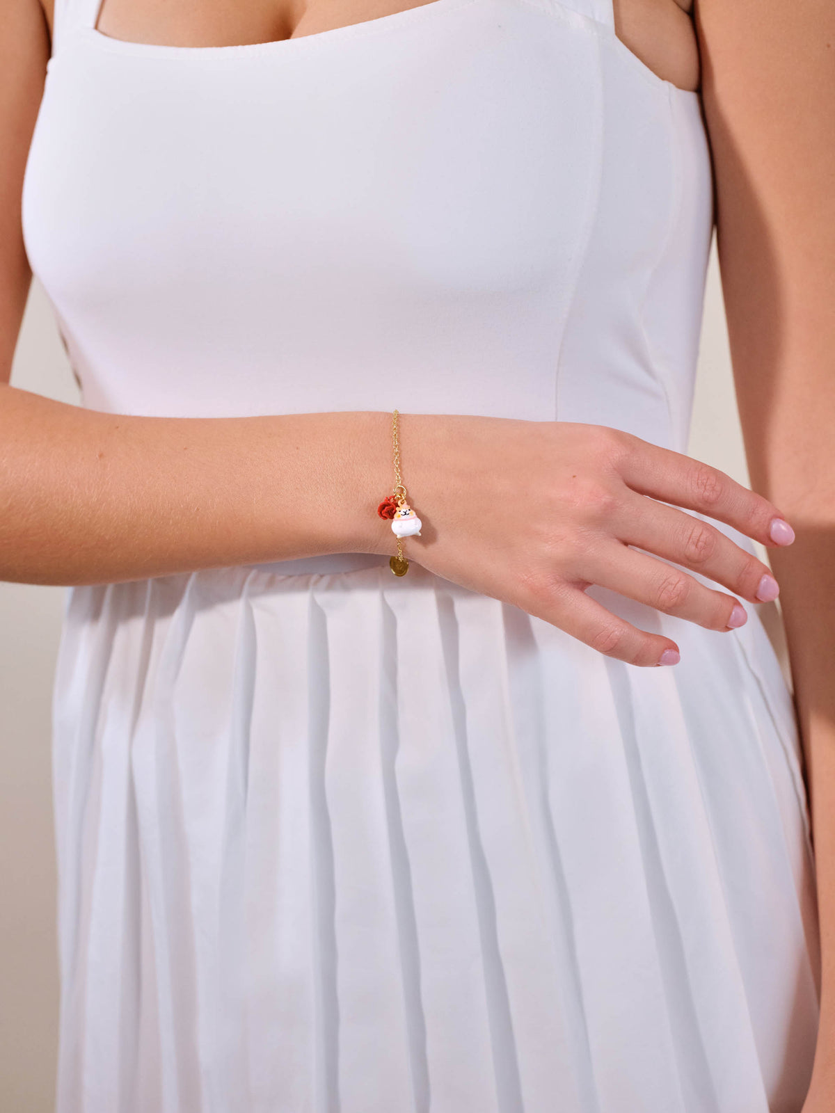 Bracelet fin hamster et coquelicot