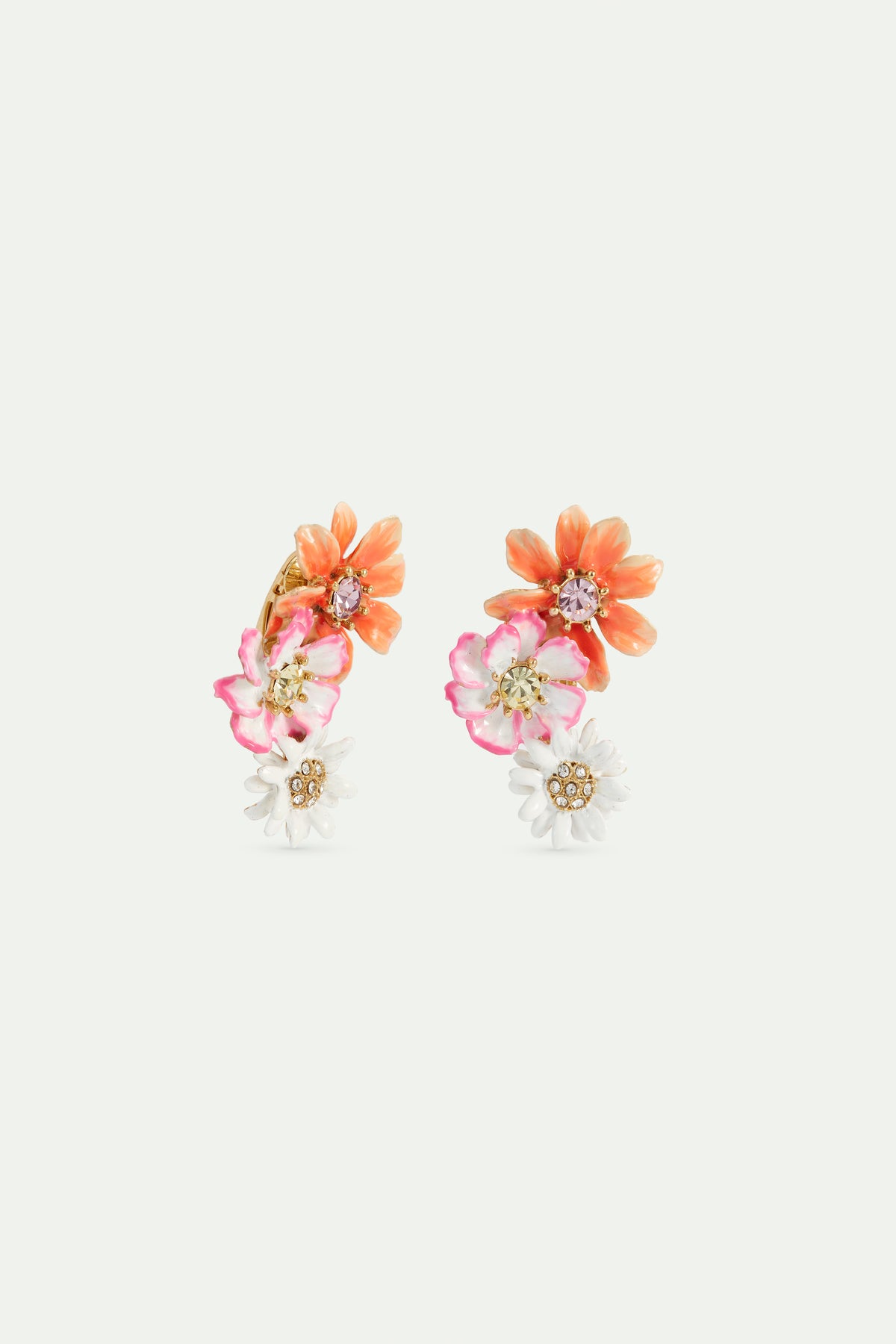 Boucles d'oreilles fleurs pâquerettes et zinnias