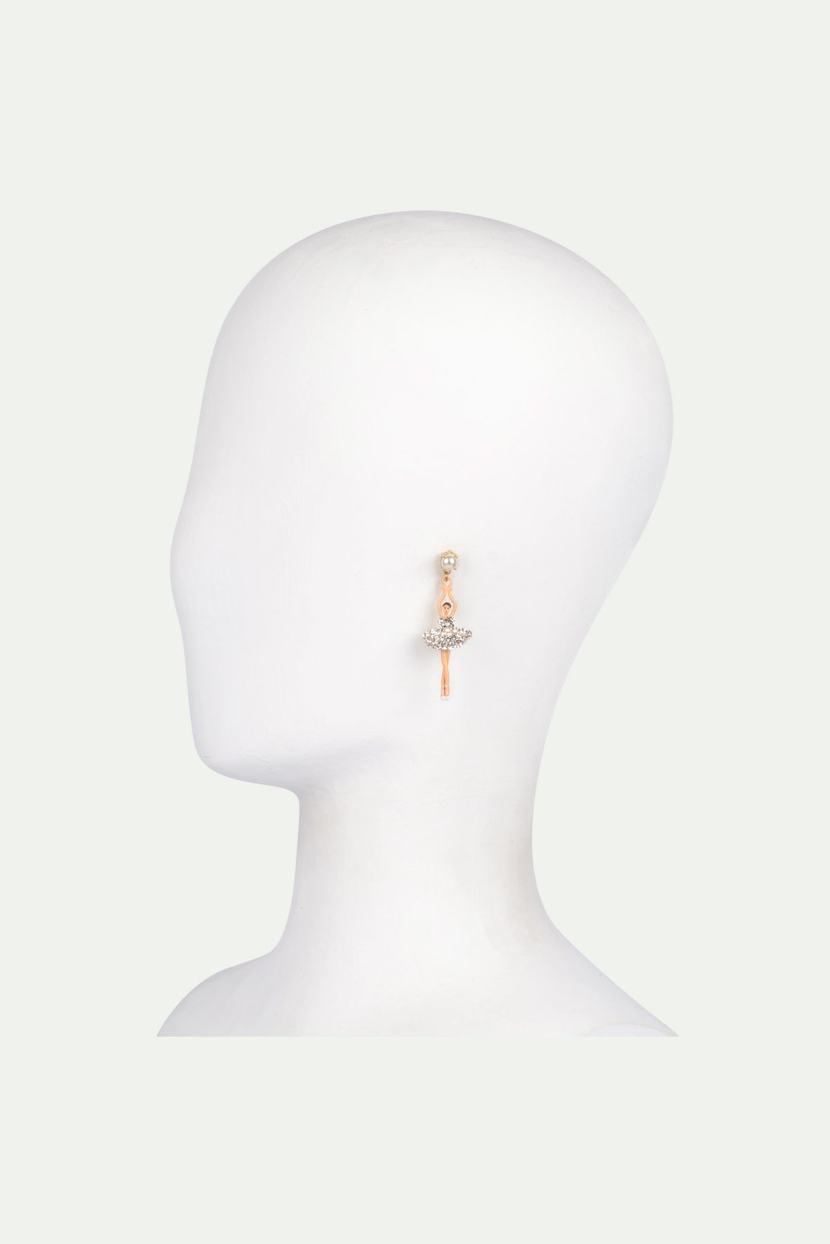 Clip on earrings with crystal toe-dancing ballerinas