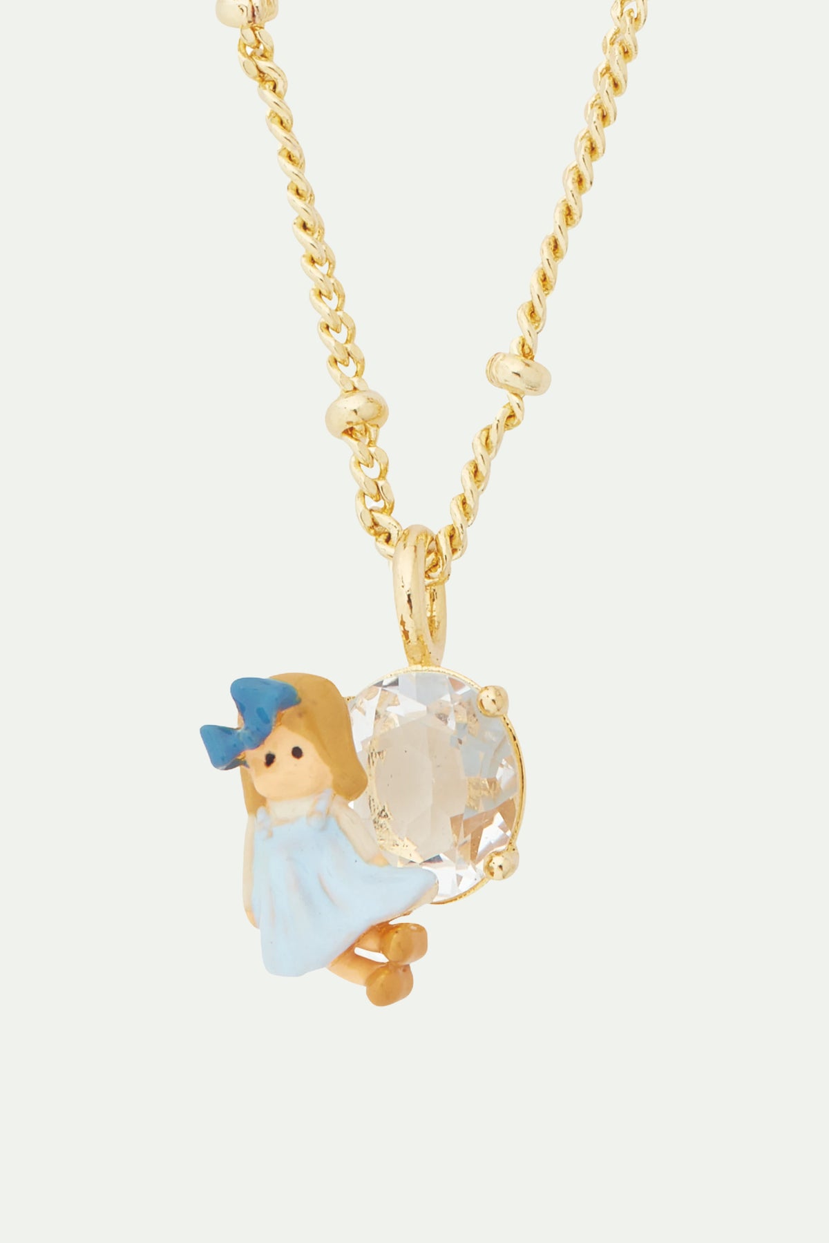 Collier charm's cadeau de Noël, ours en peluche et poupée