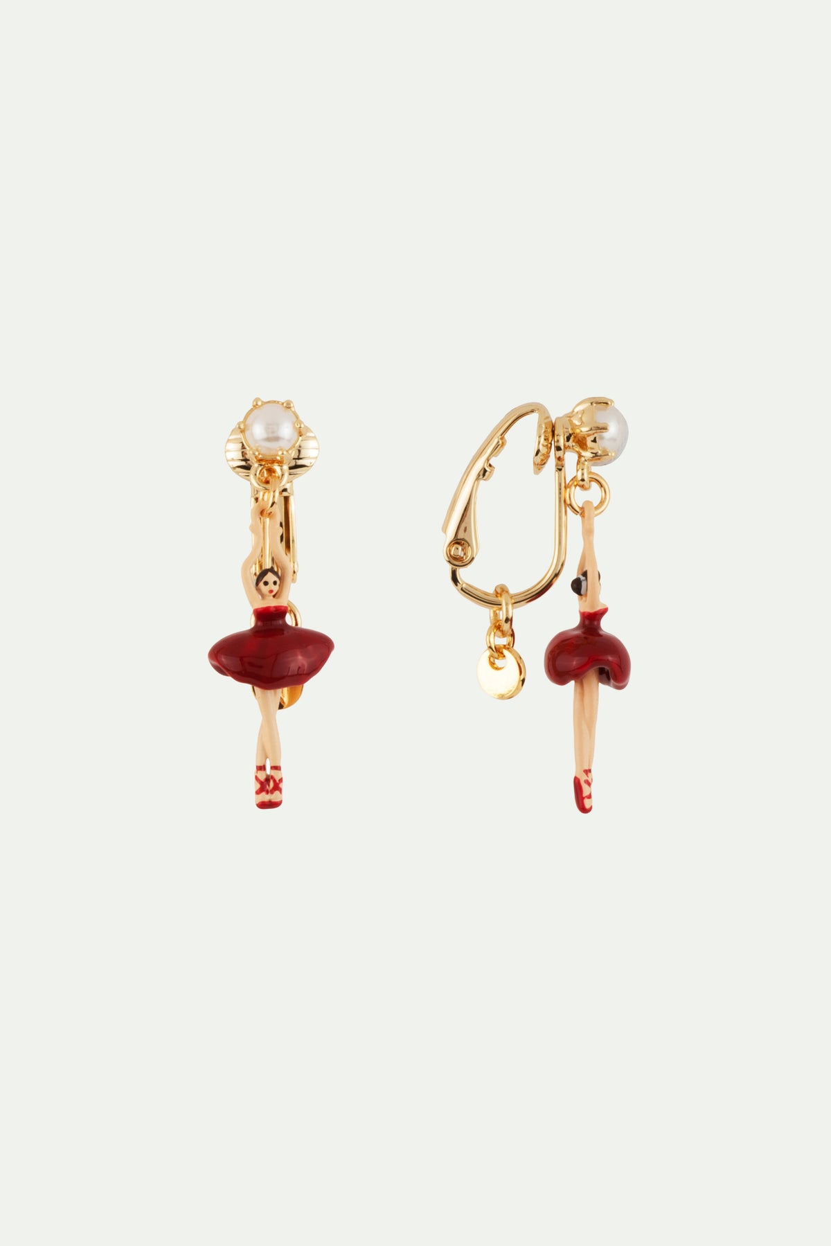 Boucles d'oreilles mini ballerine en tutu rouge