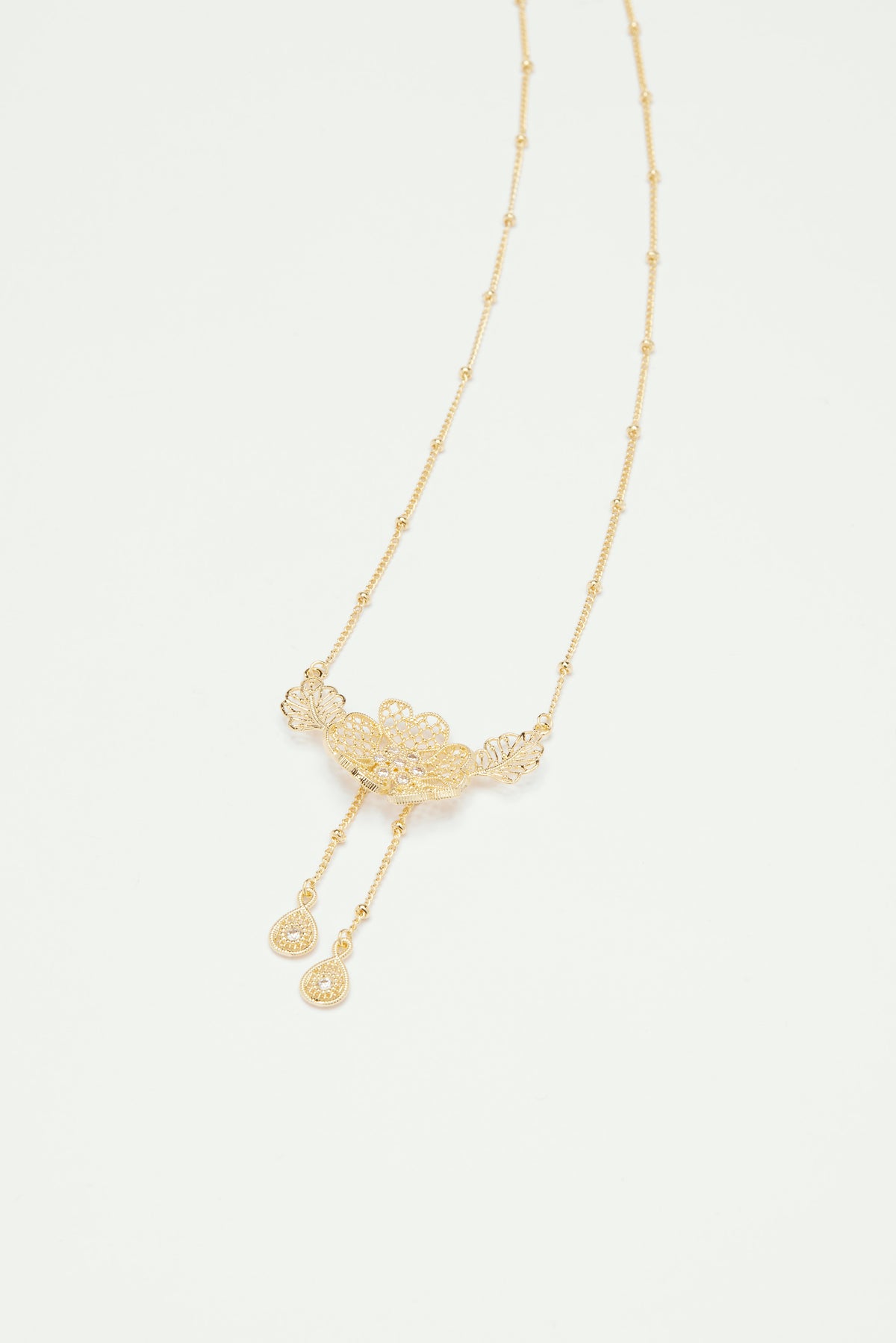 Collier fin pendentif fil d'or
