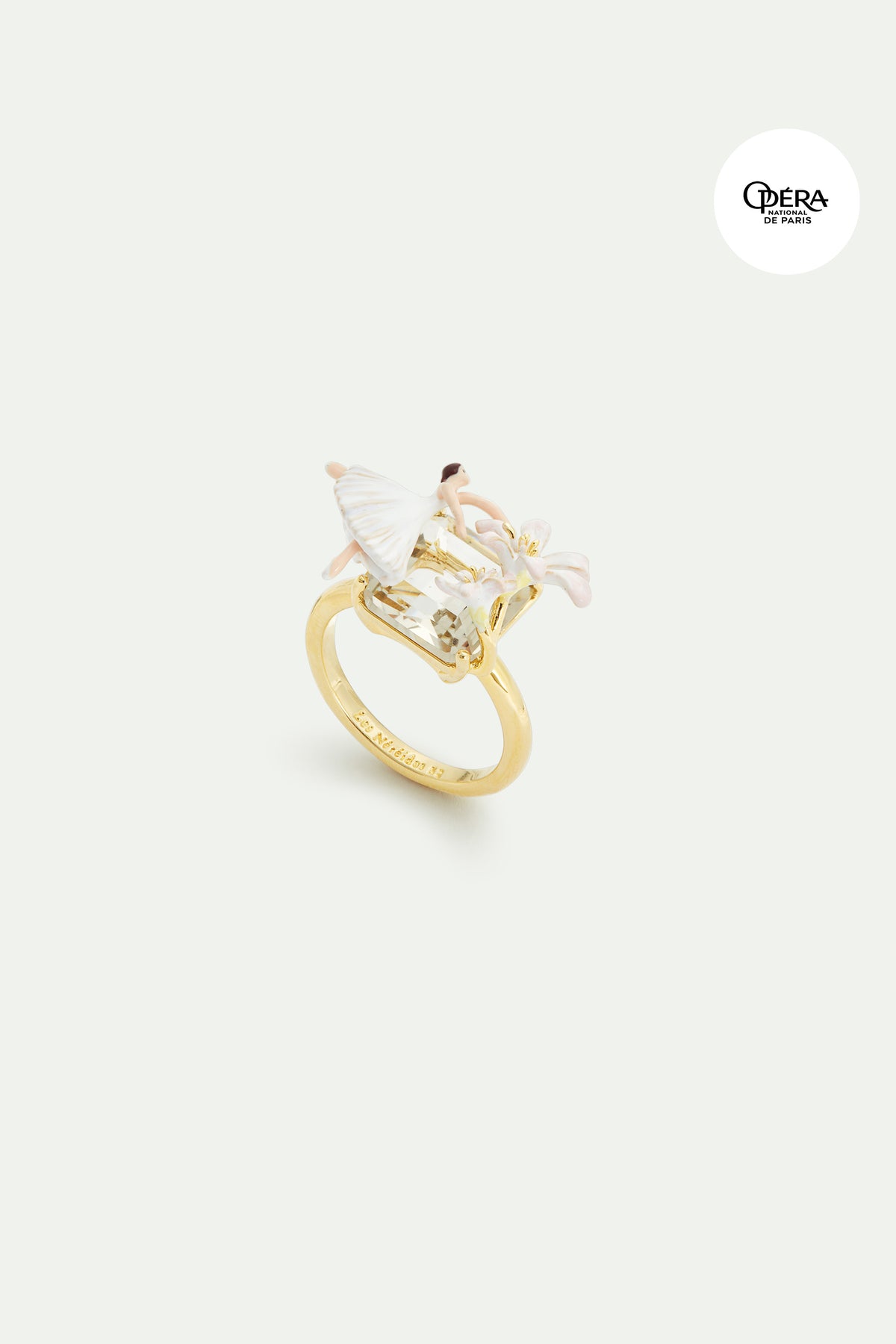 Bague Ballerine, Fleur de Lys et pierre facettée