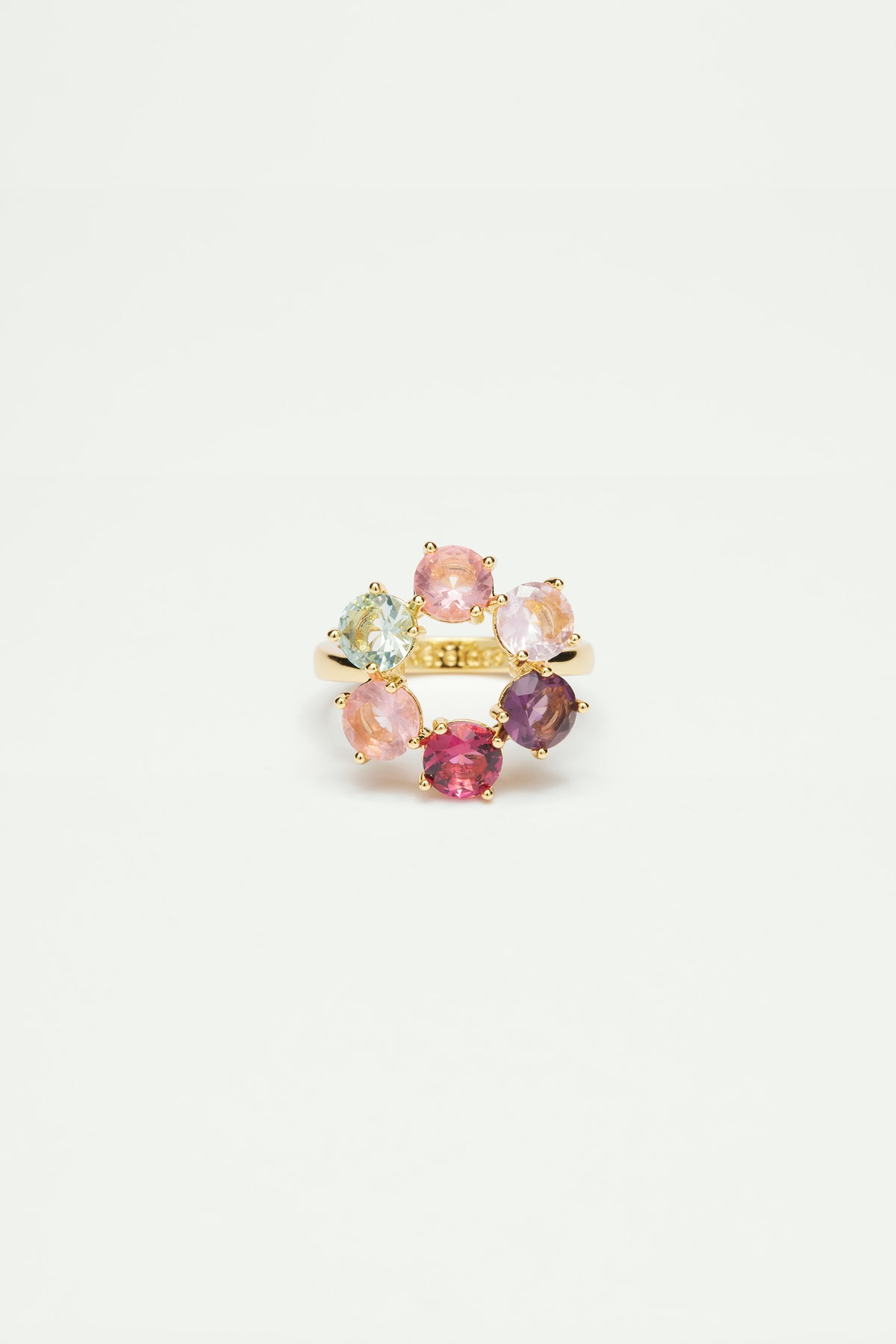 Bague fine 6 pierres la diamantine multicolore