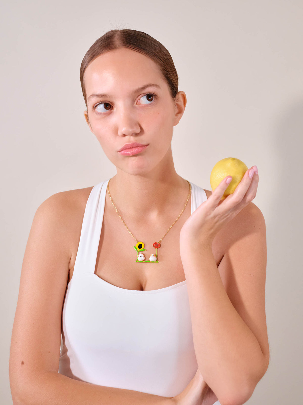 Collier plastron hamsters et fleurs