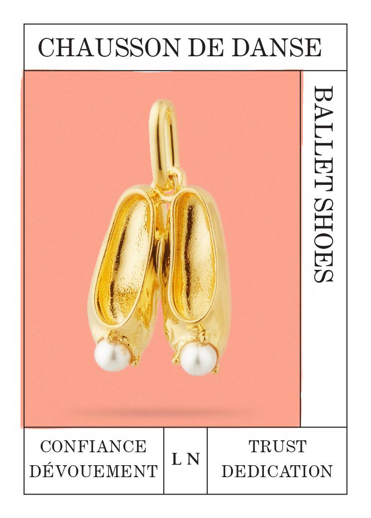 Pendentif Chausson de danse doré, Confiance et Dévouement