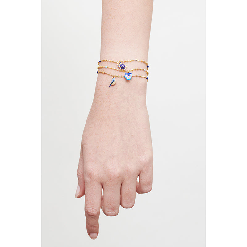 Bracelet pendentif fleur de pensée