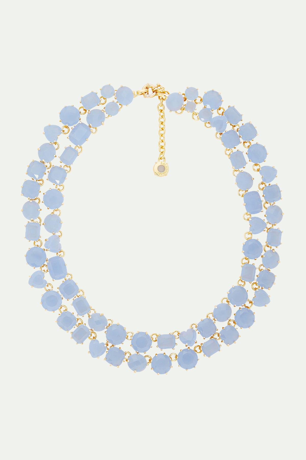 Collier luxe deux rangs La Diamantine bleu ciel