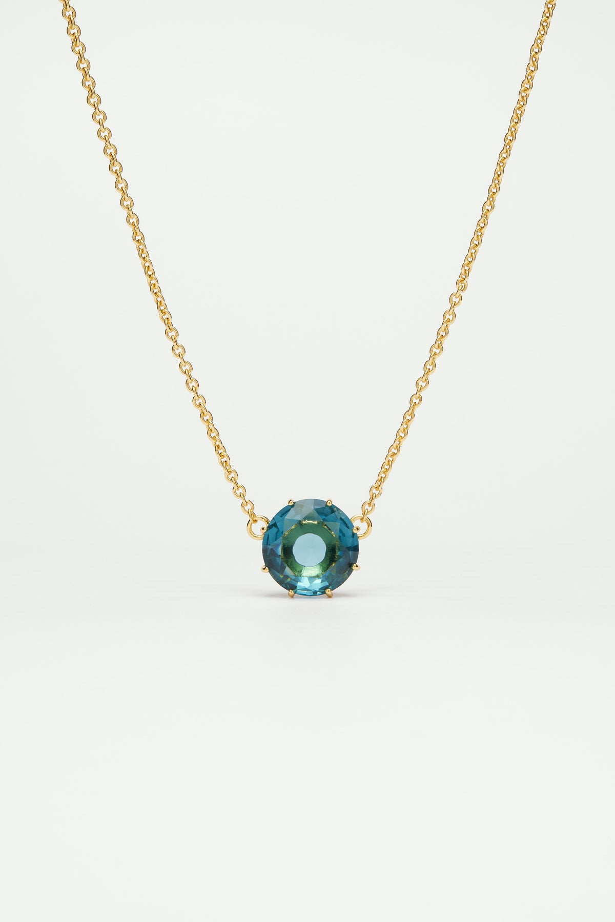 Collier pendentif pierre ronde la diamantine acqua azzura