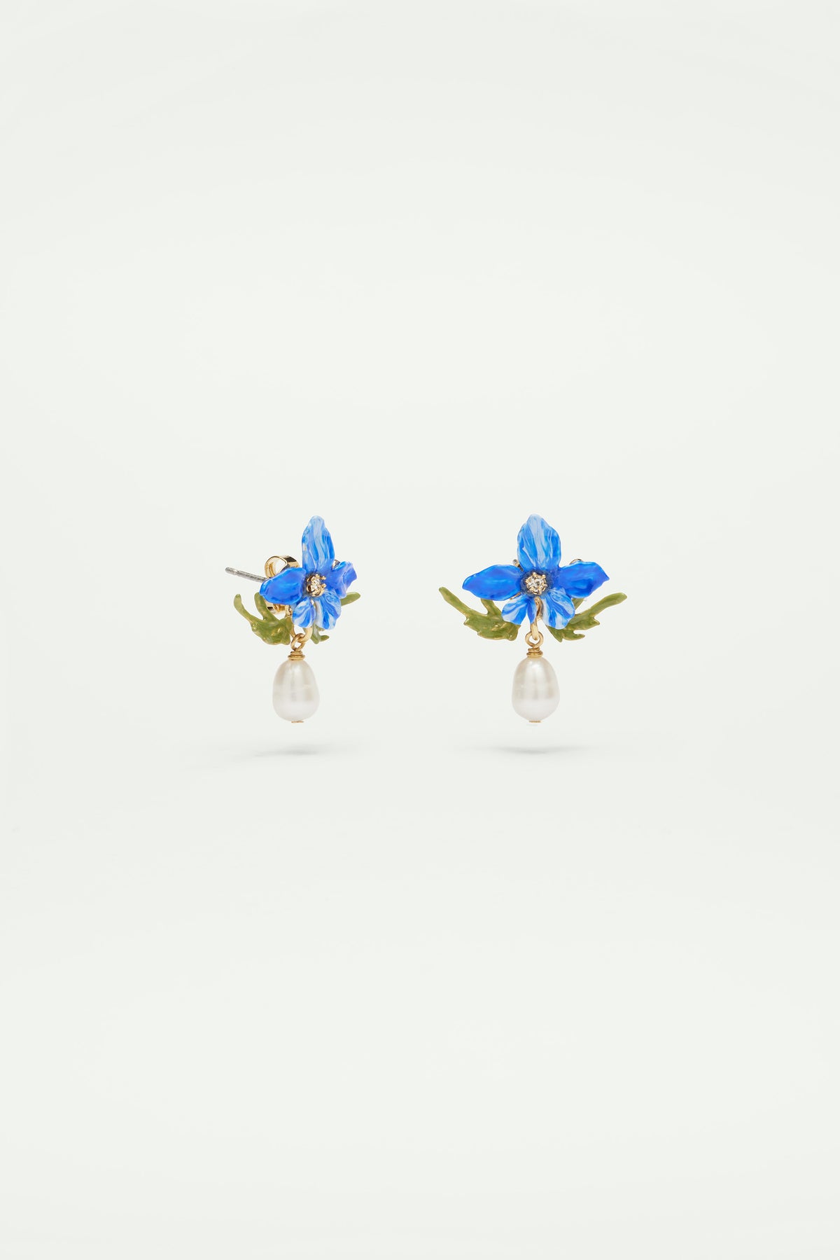 Boucles d'oreilles violette et perle baroque