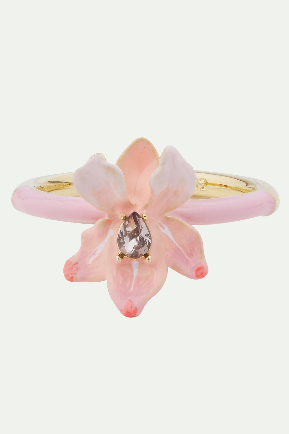 Bague Iris rose poudré et cristal