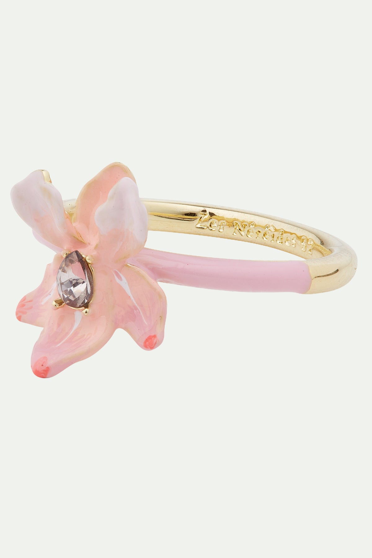 Bague Iris rose poudré et cristal