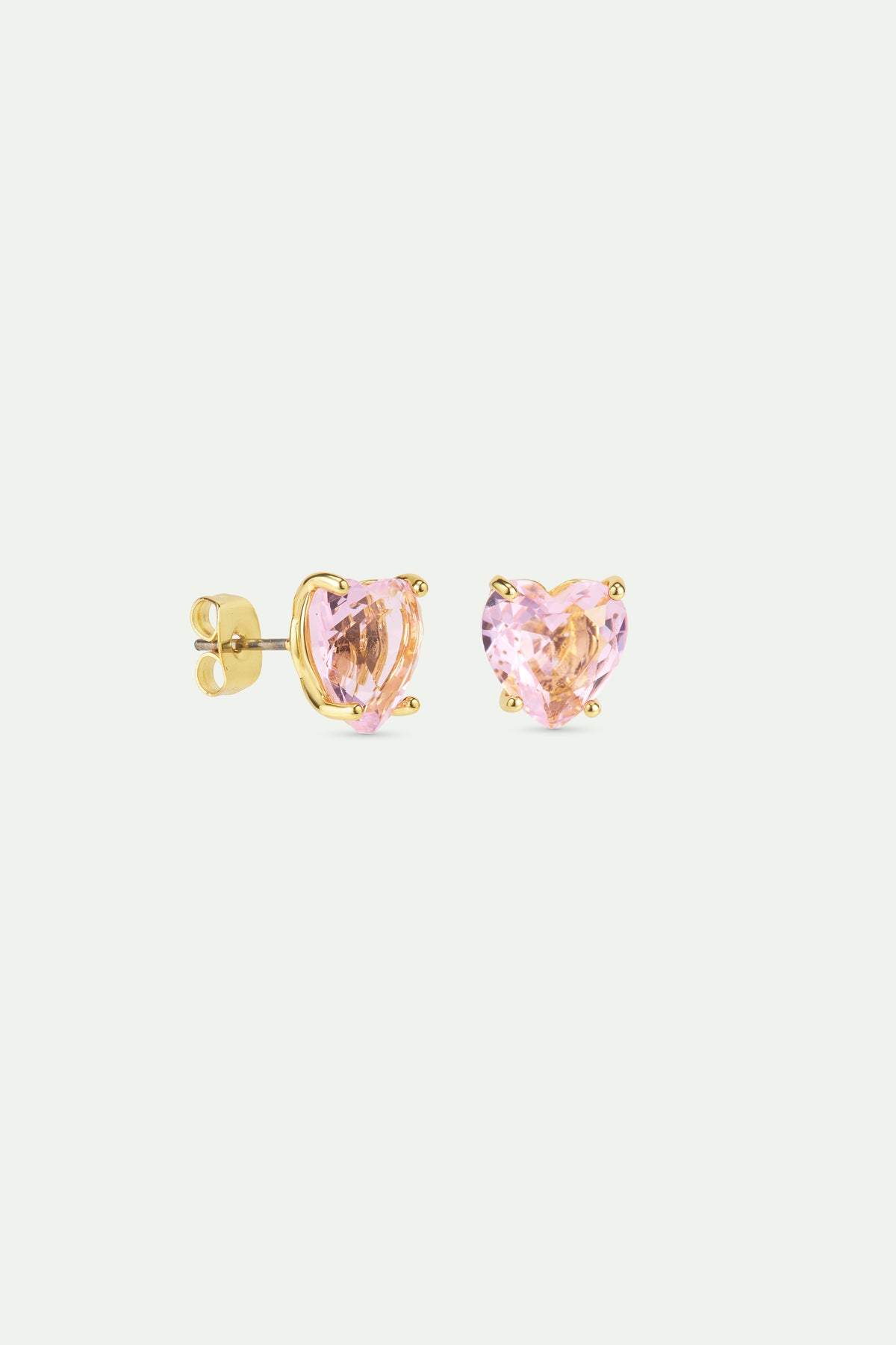 Boucles d'oreilles pierre coeur La Diamantine Rosa Centifolia