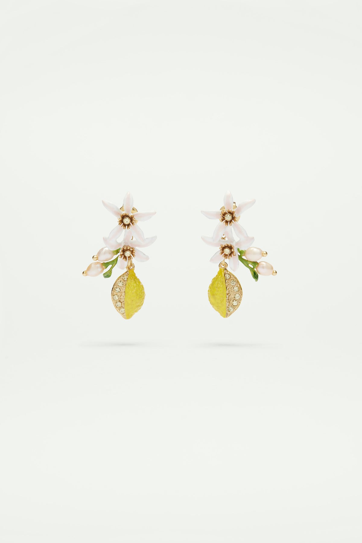 Boucles d'oreilles Demi Citron et fleurs de citronnier