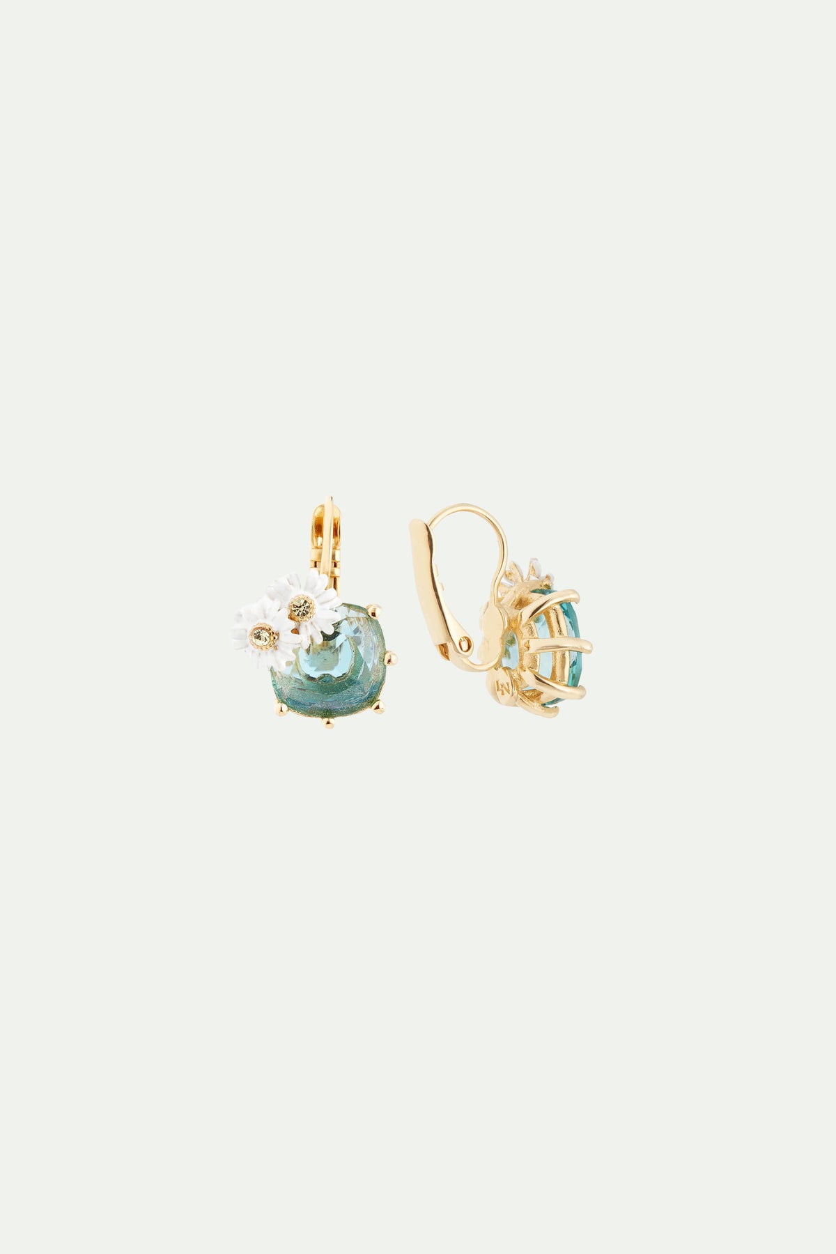 Boucles d'oreilles dormeuses parterre de marguerites