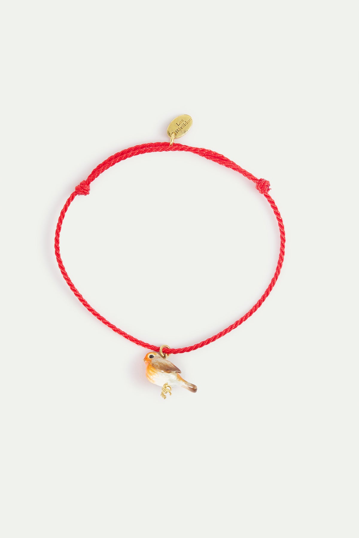 Bracelet corde rose rouge-gorge