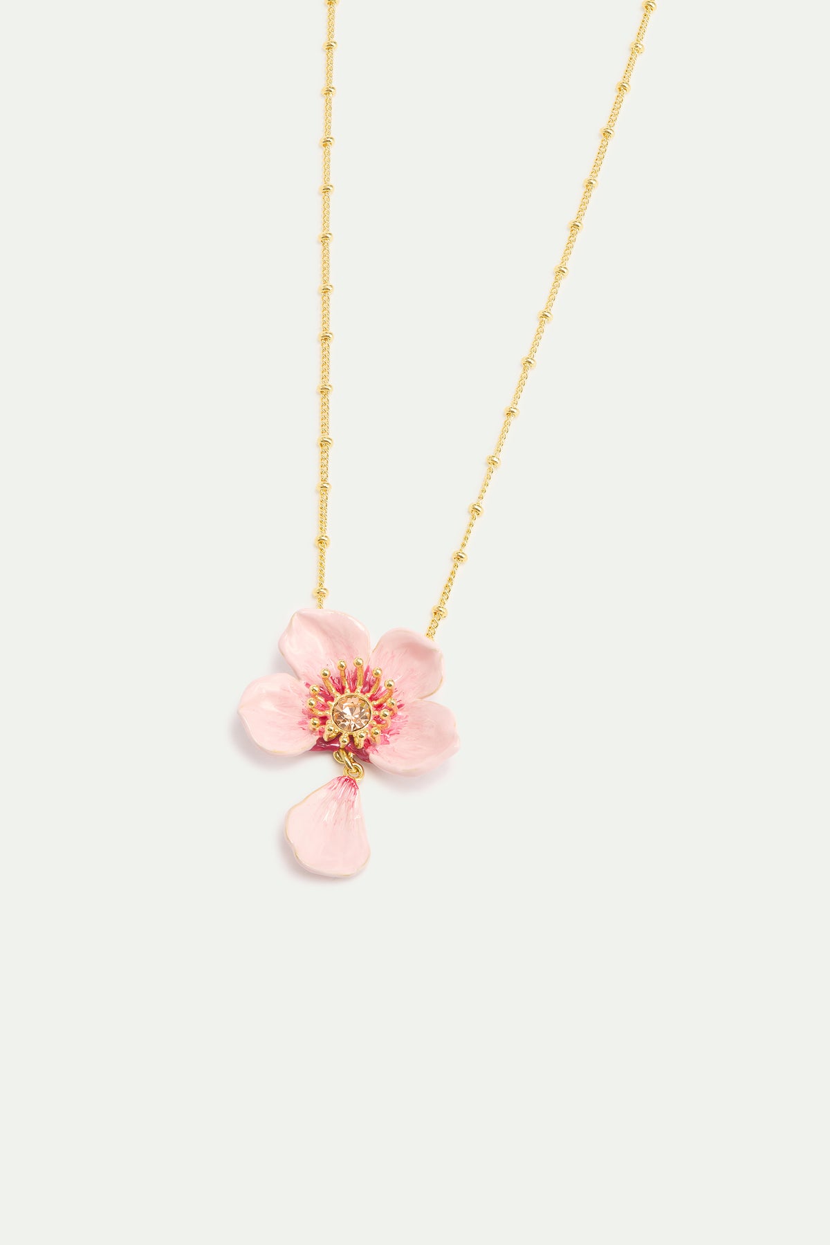 Collier pendentif fleur de cerisier rose