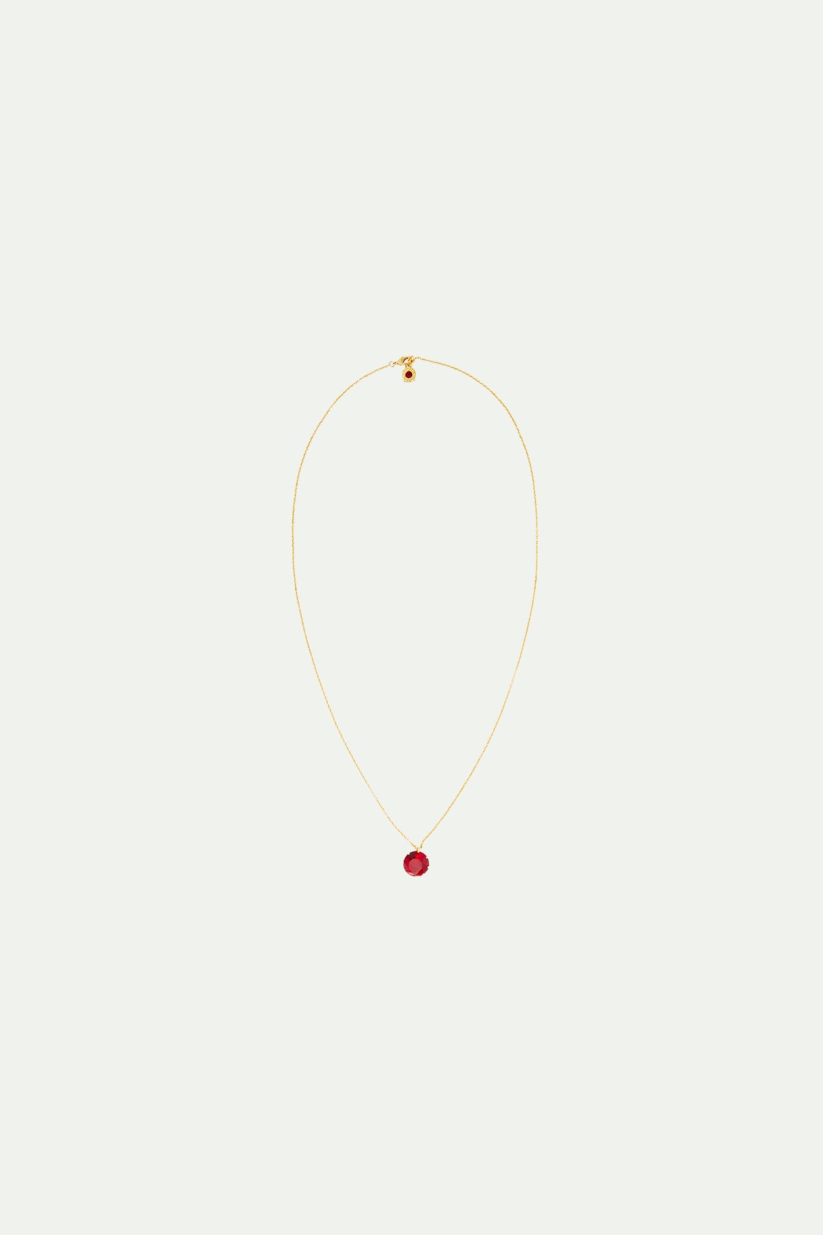Collier sautoir pierre ronde La Diamantine rouge grenat