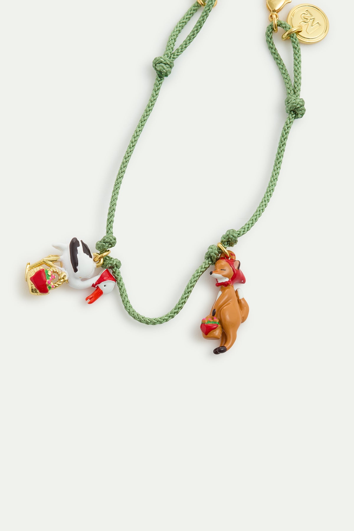 'The Fox and the Stork' green bracelet