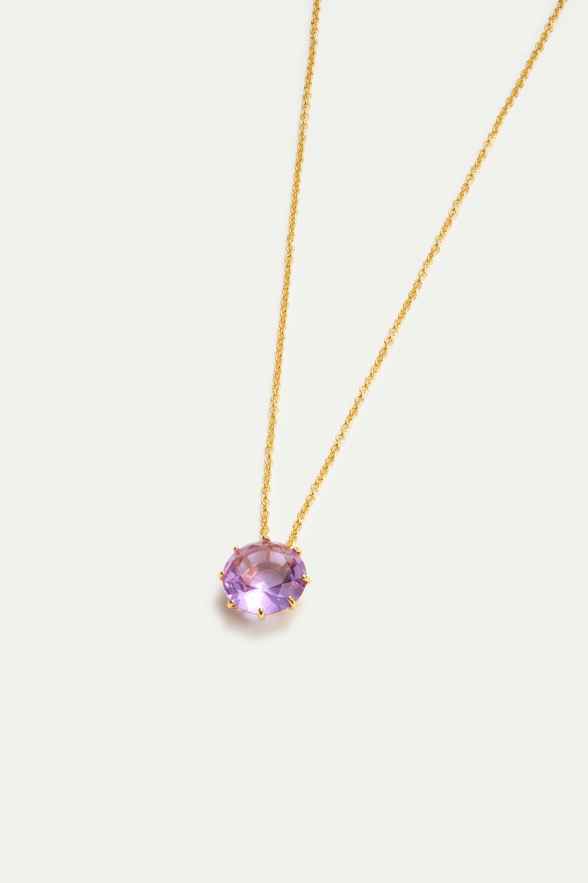 Collar fino piedra redonda La Diamantine lavanda 