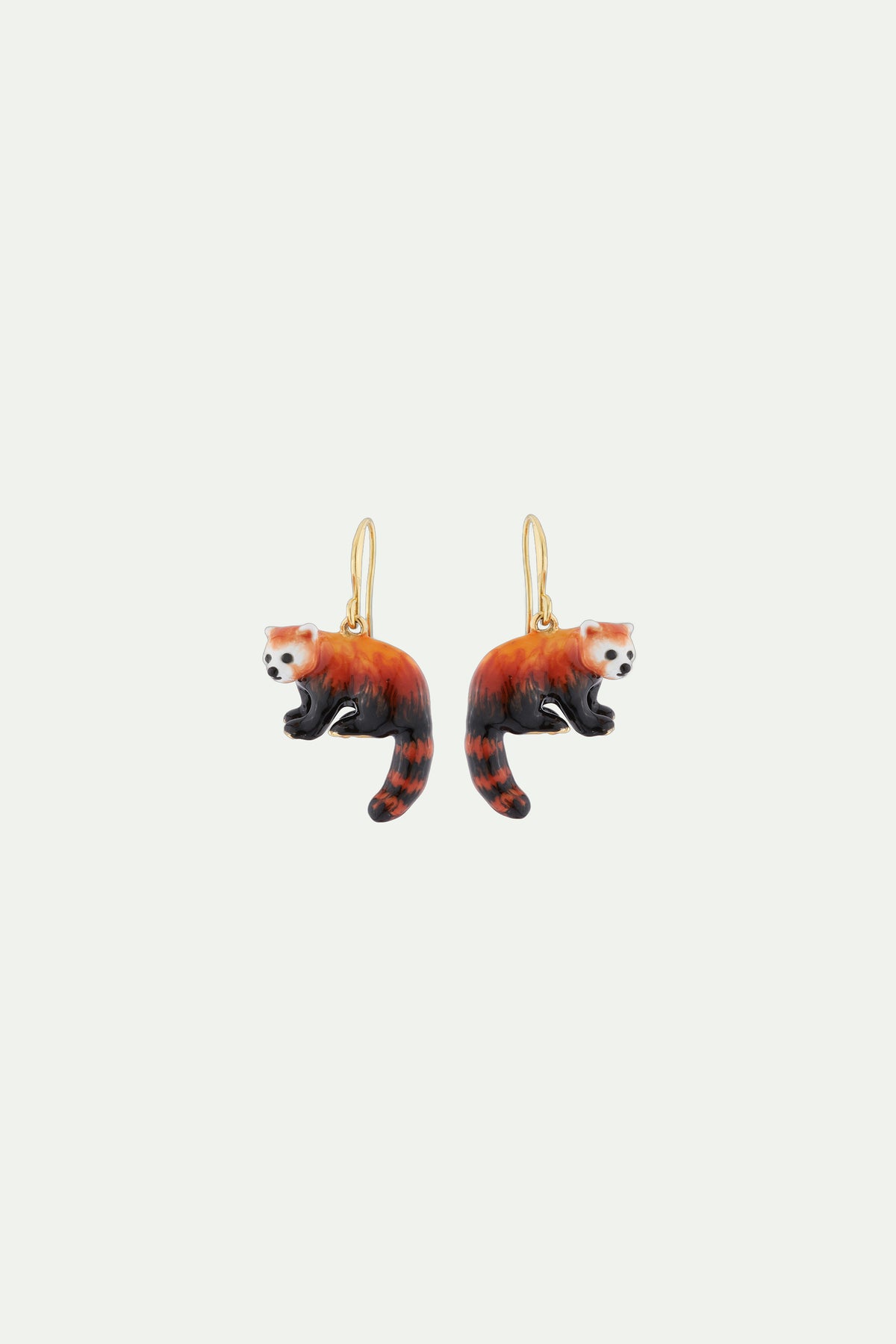 Boucles d'oreilles hook panda roux