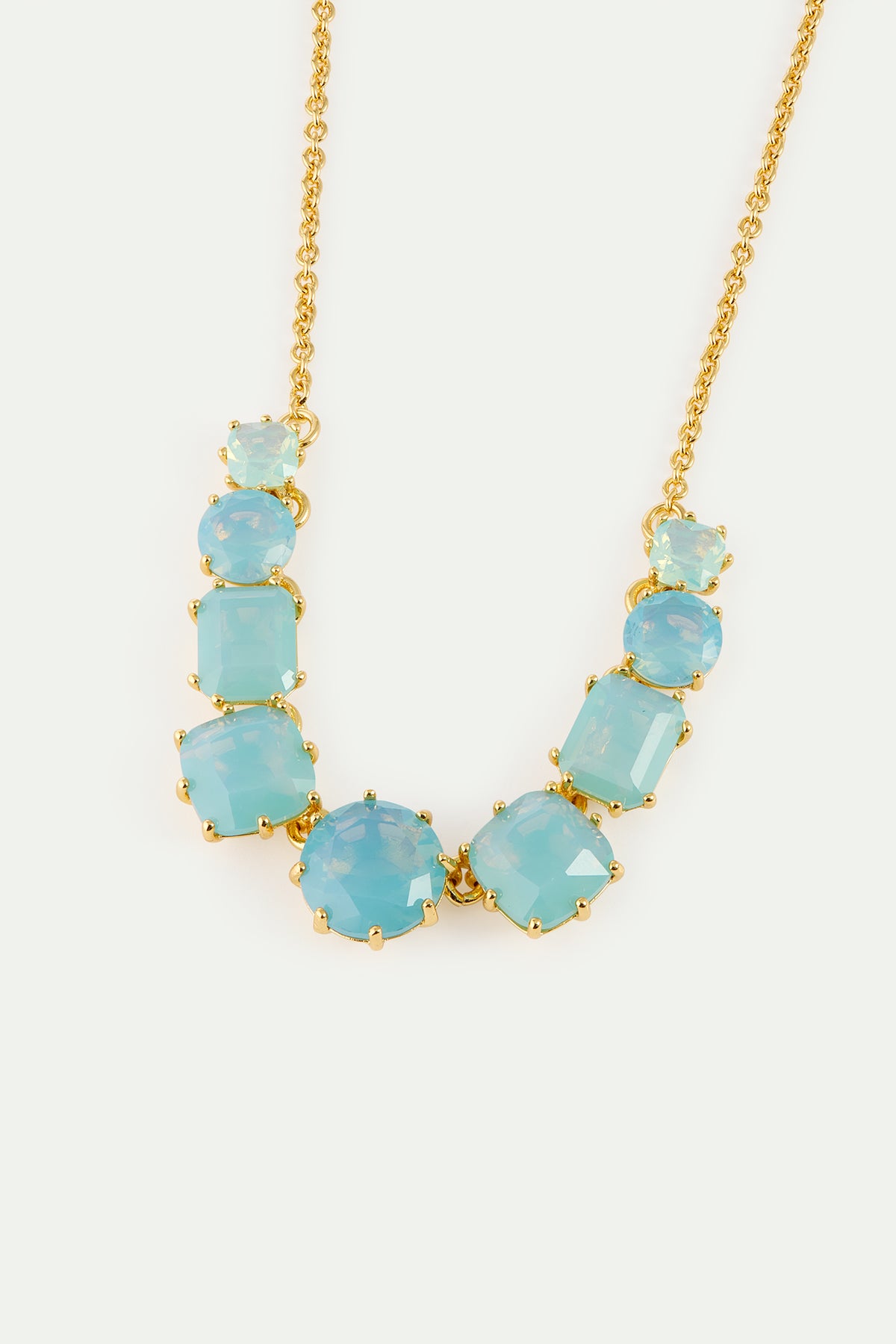 Collier fin 9 pierres La Diamantine Bleu Glacier