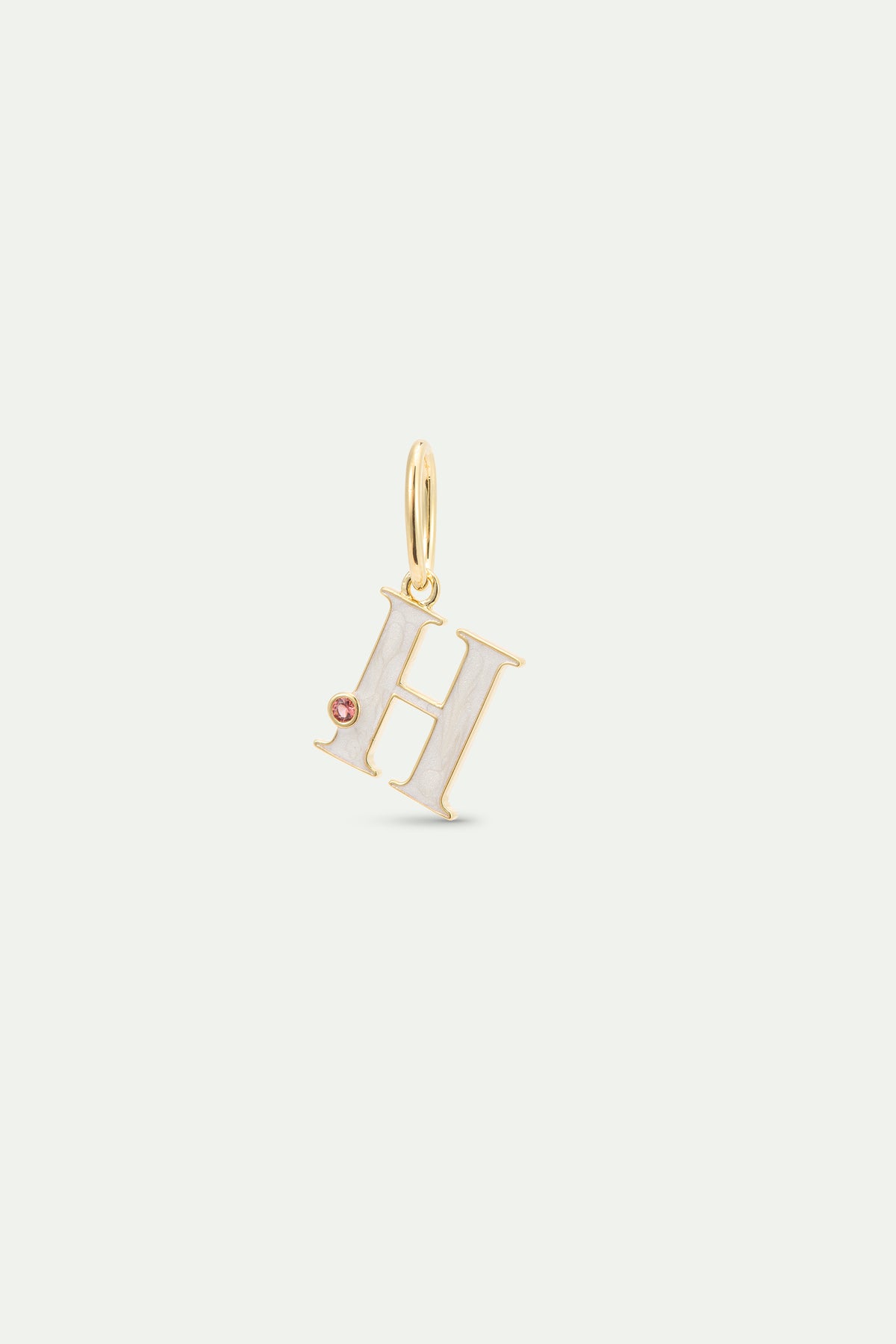 Pendentif lettre H blanc