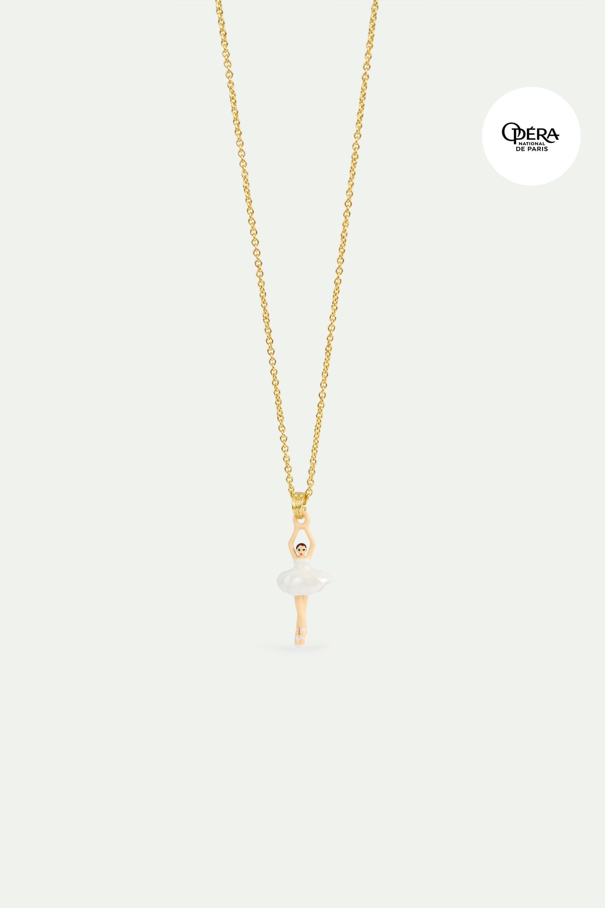 Collier fin mini Ballerine en tutu blanc
