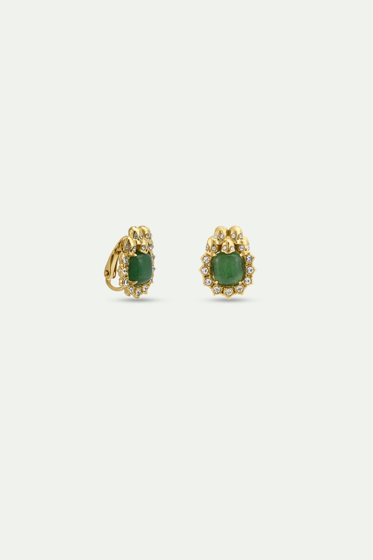 Boucles d'oreilles aventurine verte, crânes et cristaux