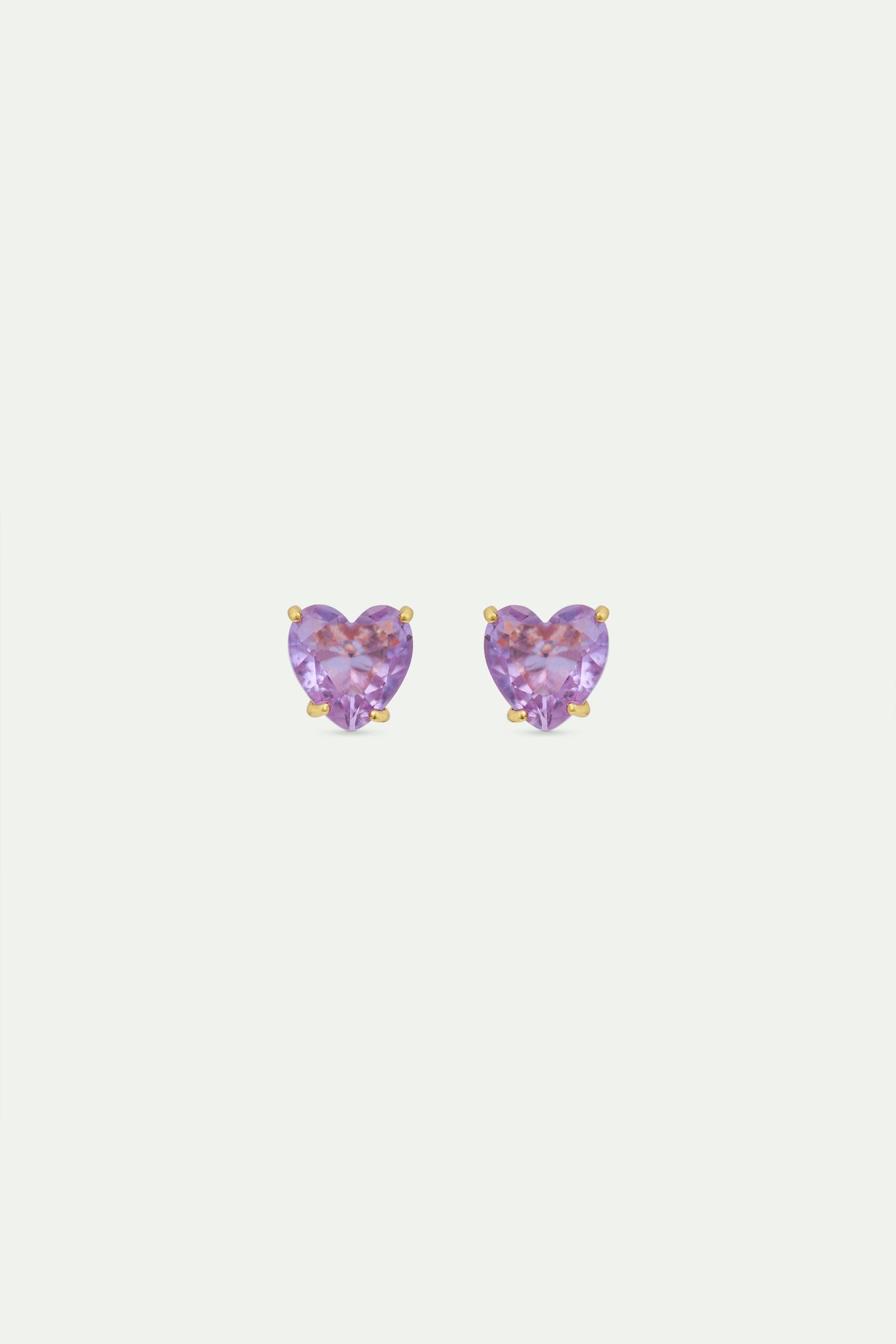 Boucles d'oreilles pierre cœur La Diamantine lavande