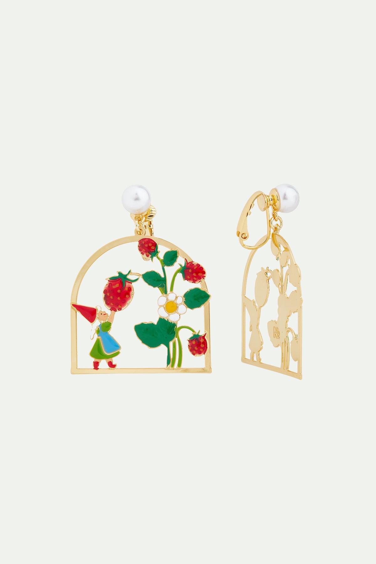 Boucles d'oreilles pendantes cueillette de fraises