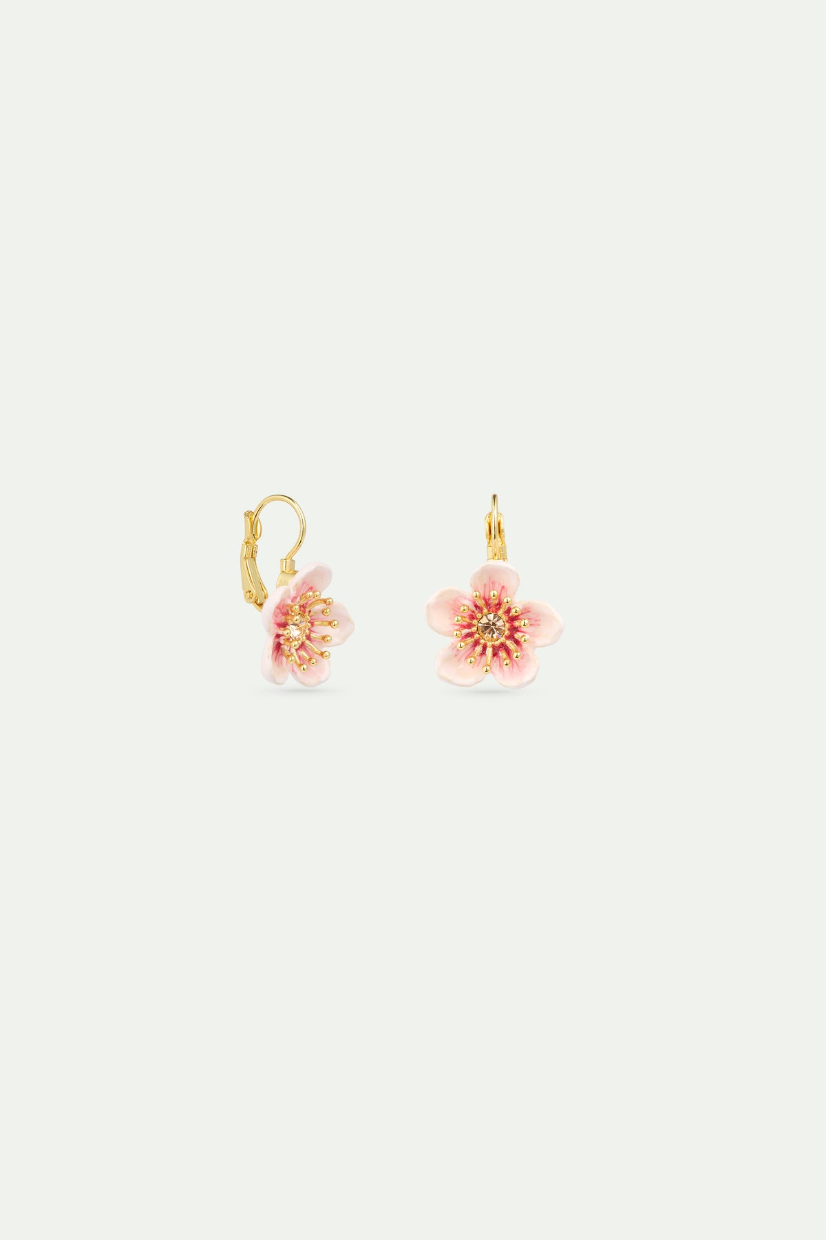 Boucles d'oreilles dormeuses fleur de cerisier rose