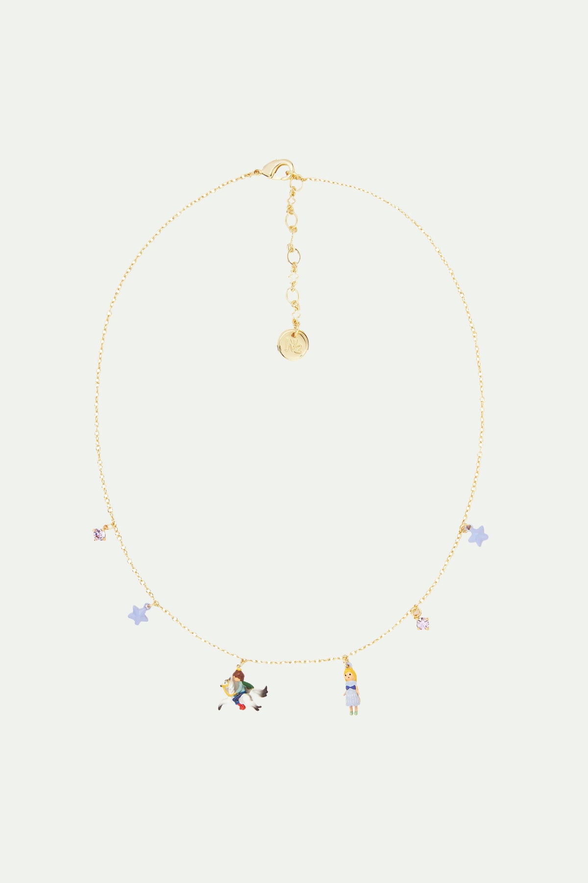 Collier pendentif charm's princesse chevelure enchantée et prince